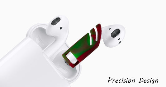 Removable Stem Covers for AirPods 1st and 2nd Gen (Green & Red) 2 Pair