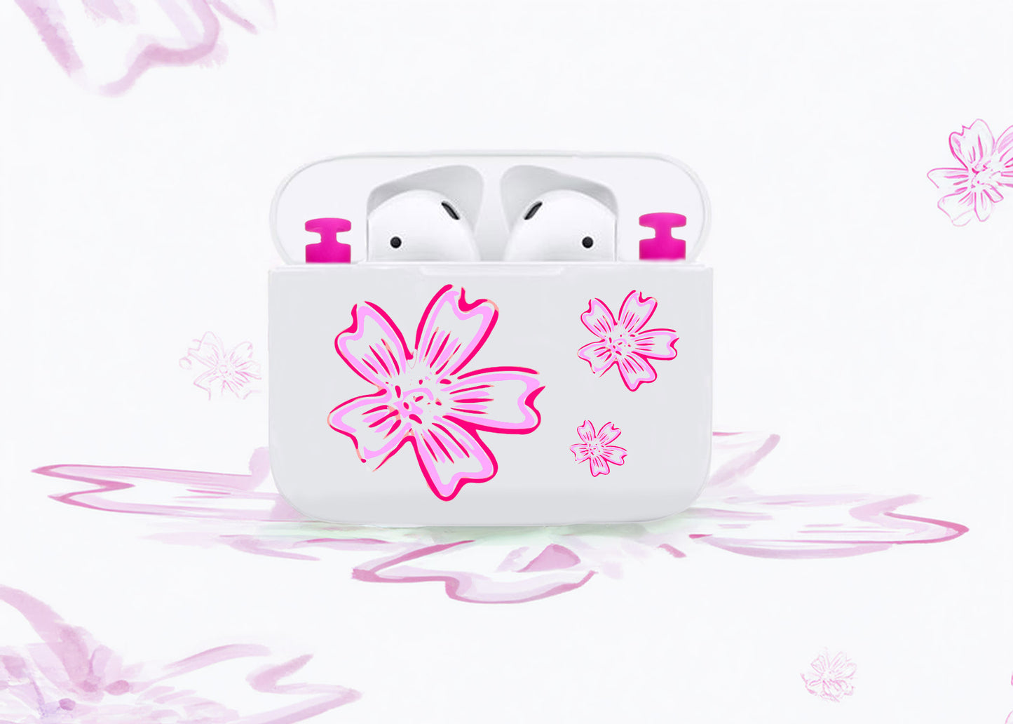 Airpod Pink Flower Case for Airpod sleeves Gen 2